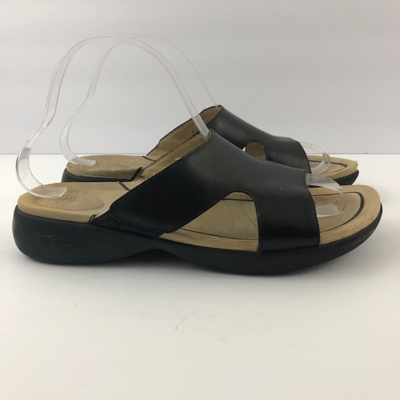 Dansko Sandals Womens 39 Black Leather Clog Slides - Picture 2 of 13